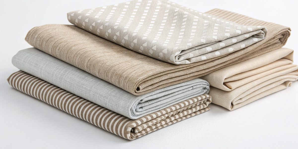 An assortment of eco-friendly fabric swatches