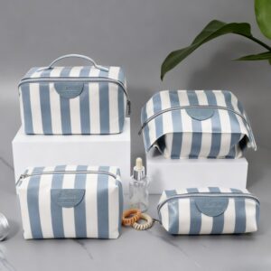 Bamboo Stripe Cosmetic Bag Set
