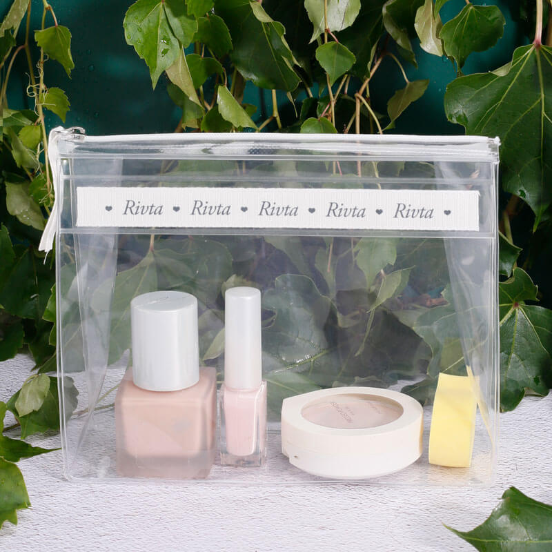 EVA clear pouch route where transparency, insert card and barcode should be planned early