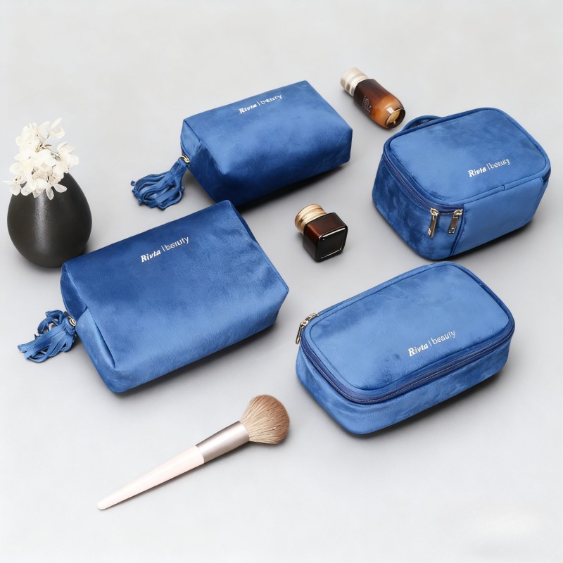 RPET Velvet Makeup Bag Set