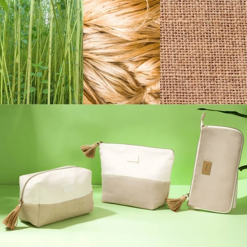 natural Jute linen makeup bag
