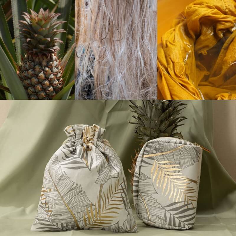 natural pineapple makeup bag