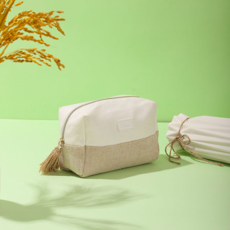 CBB044 Jute bamboo makeup bag