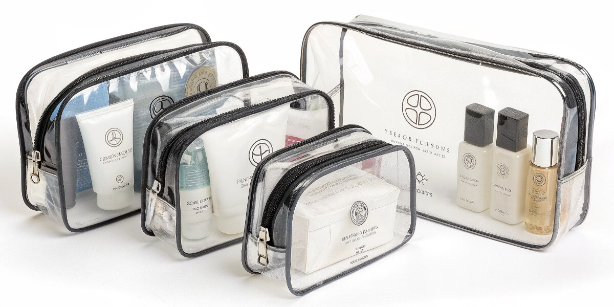 Clear PVC cosmetic bag product route for Beauty GWP buyers