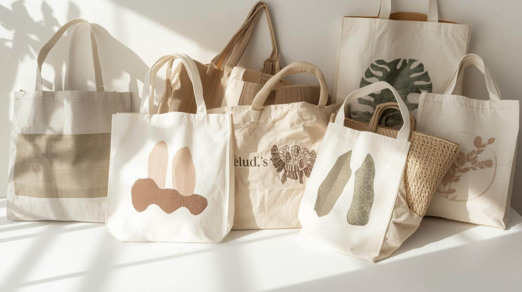 A collection of ODM eco-friendly tote bags available for customization