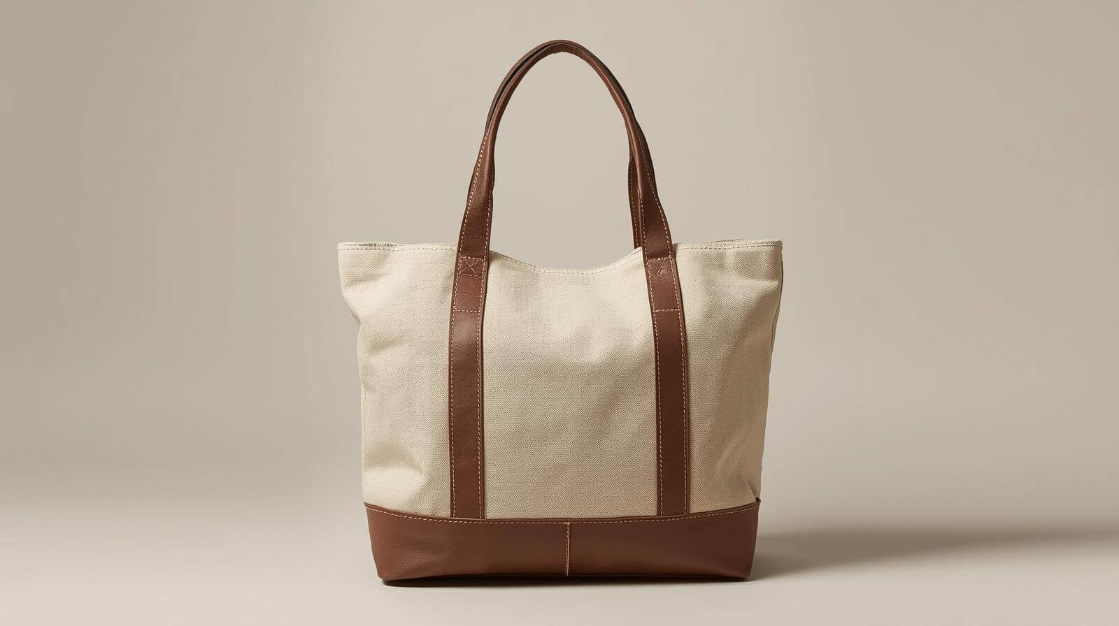 Structured canvas shopping tote sample for RFQ style review