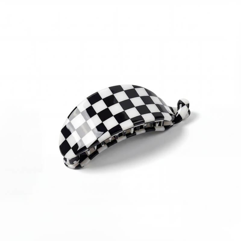Modern Checkered Acetate Clip