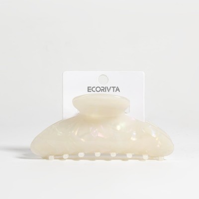 White Marble Pattern Hair Clamp
