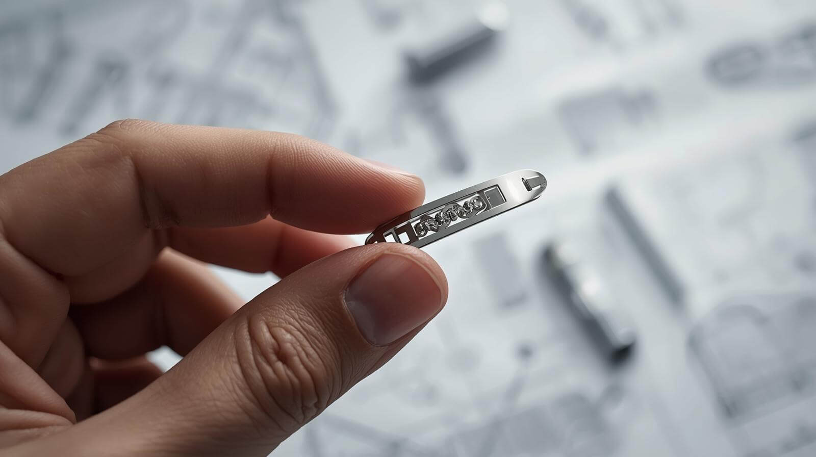 Hair clip hardware sample inspected against technical drawings before approval