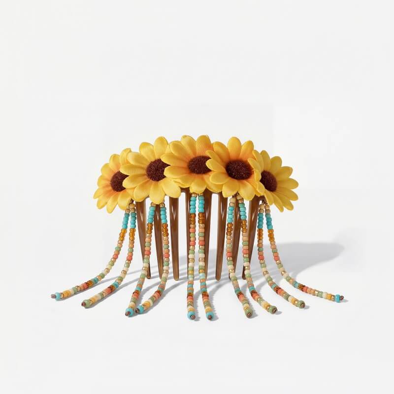 Boho Tassel & Bead Hair Comb