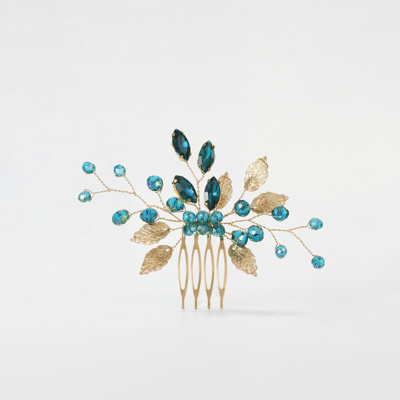 Sapphire Blue Gemstone Prom Comb