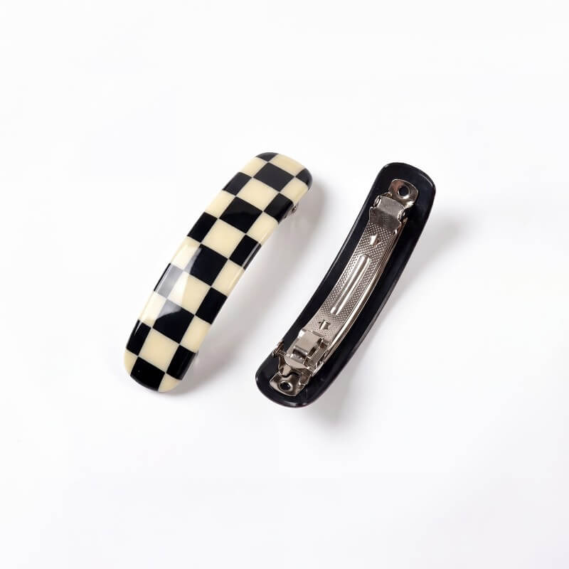 Modern Checkered Acetate Clip