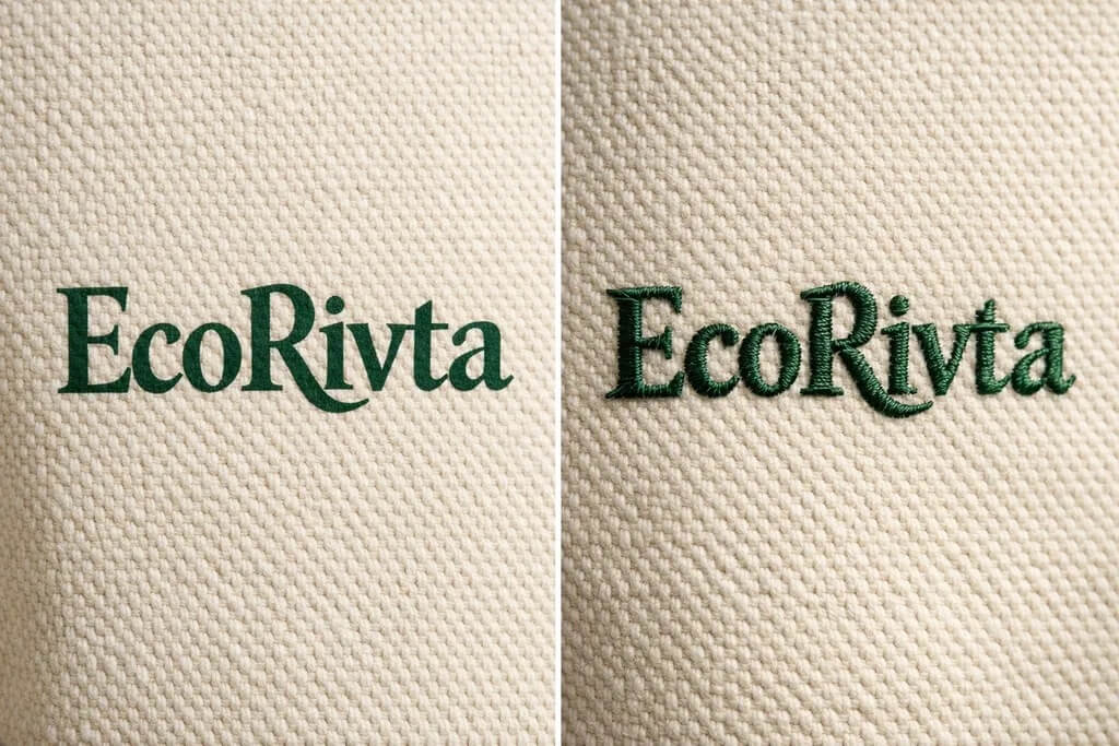 Screen printing vs embroidery comparison for Beauty GWP tote bags