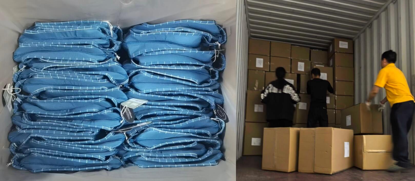 logistics and shipping for wholesale cosmetic bag orders