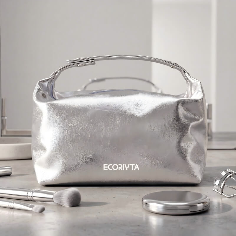CBP237 Silvery PU leather Cosmetic Bag