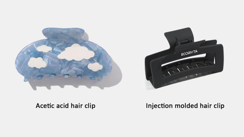 Acetate and plastic claw clip route comparison for Beauty GWP sample planning