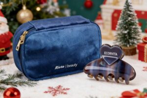 custom eco hair clip cosmetic bag GWP set beauty brand