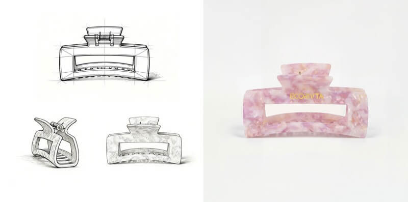 custom hair clip manufacturing OEM ODM from design to inventory