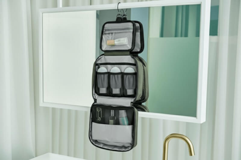 Custom GWP toiletry bag for grooming and skincare campaigns