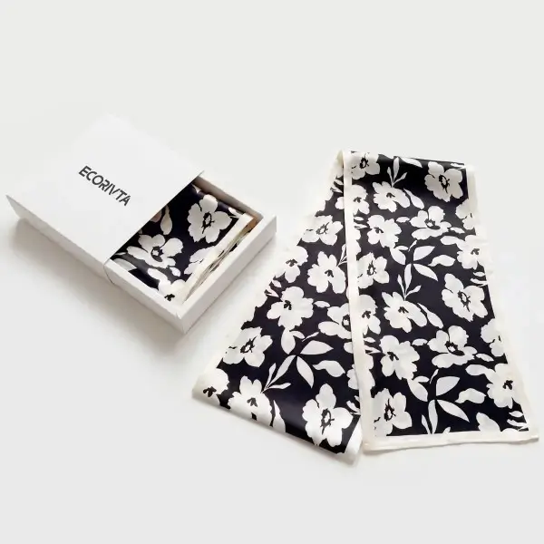 Printed satin gift scarf