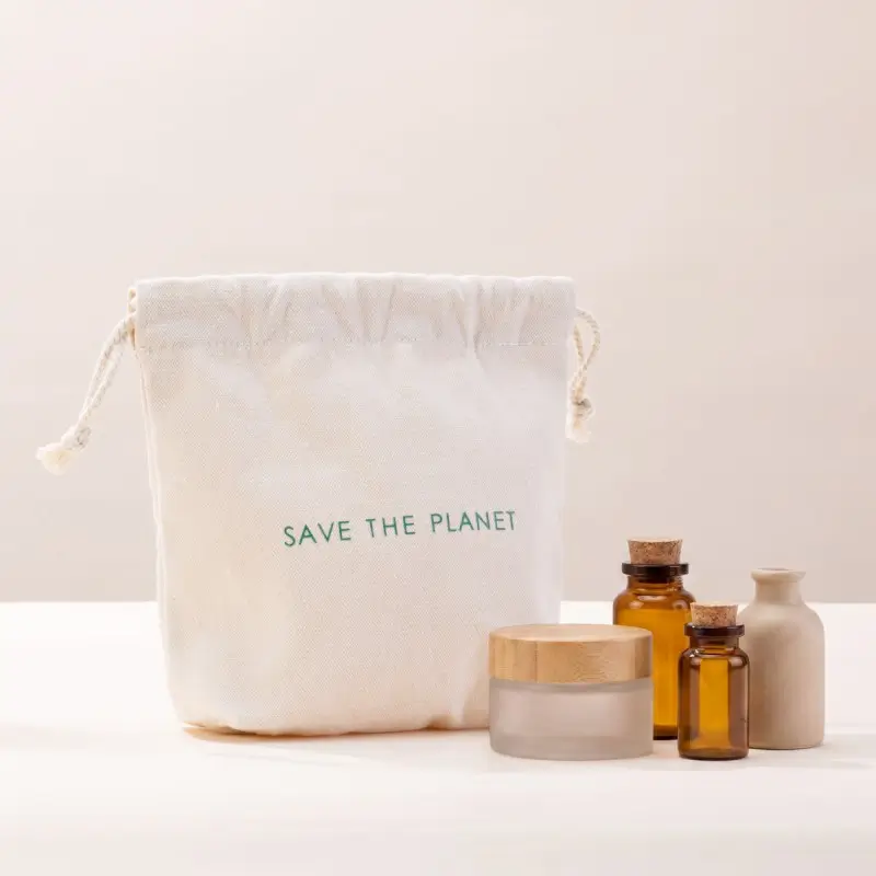 Recycled cotton drawstring dust bag