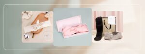 Headband sample approval cover with spa headbands, label and packing references