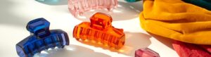 Colorful acetate claw clips for logo cost MOQ and card packing brief