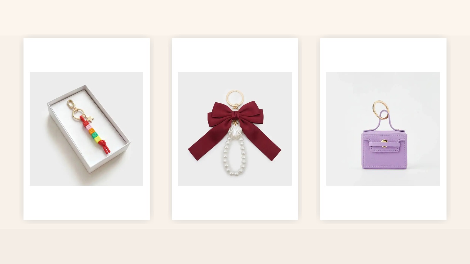 Bag charm color card and sample approval route for beauty GWP