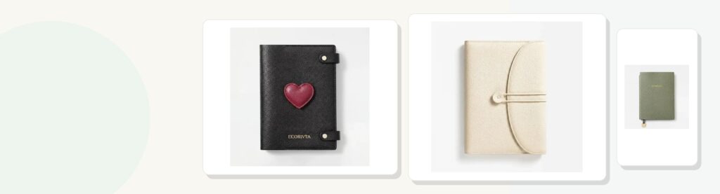 Custom Sewn Notebook Cover, Insert and Packing Brief for Beauty Launch Kits product-forward blog cover