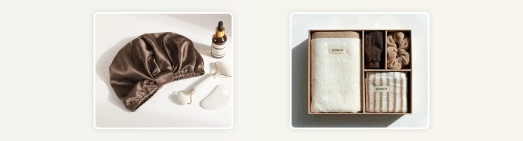 Patient comfort accessories GWP centered cover with soft headwear, roller and boxed comfort set visuals