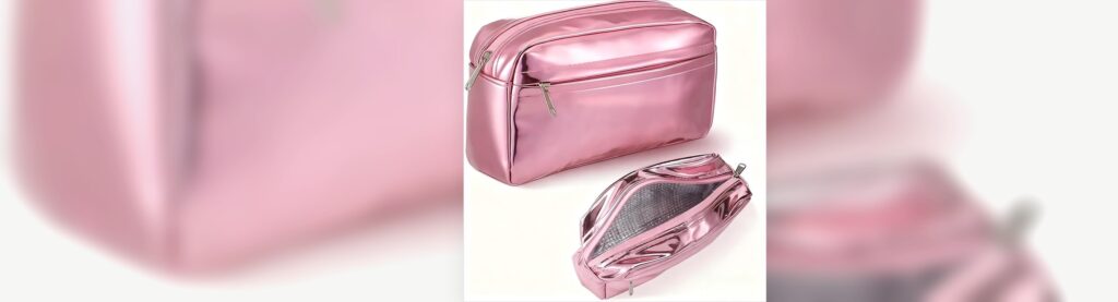 Insulated skincare pouch cover with metallic thermal lining sample for heat and sunlight testing