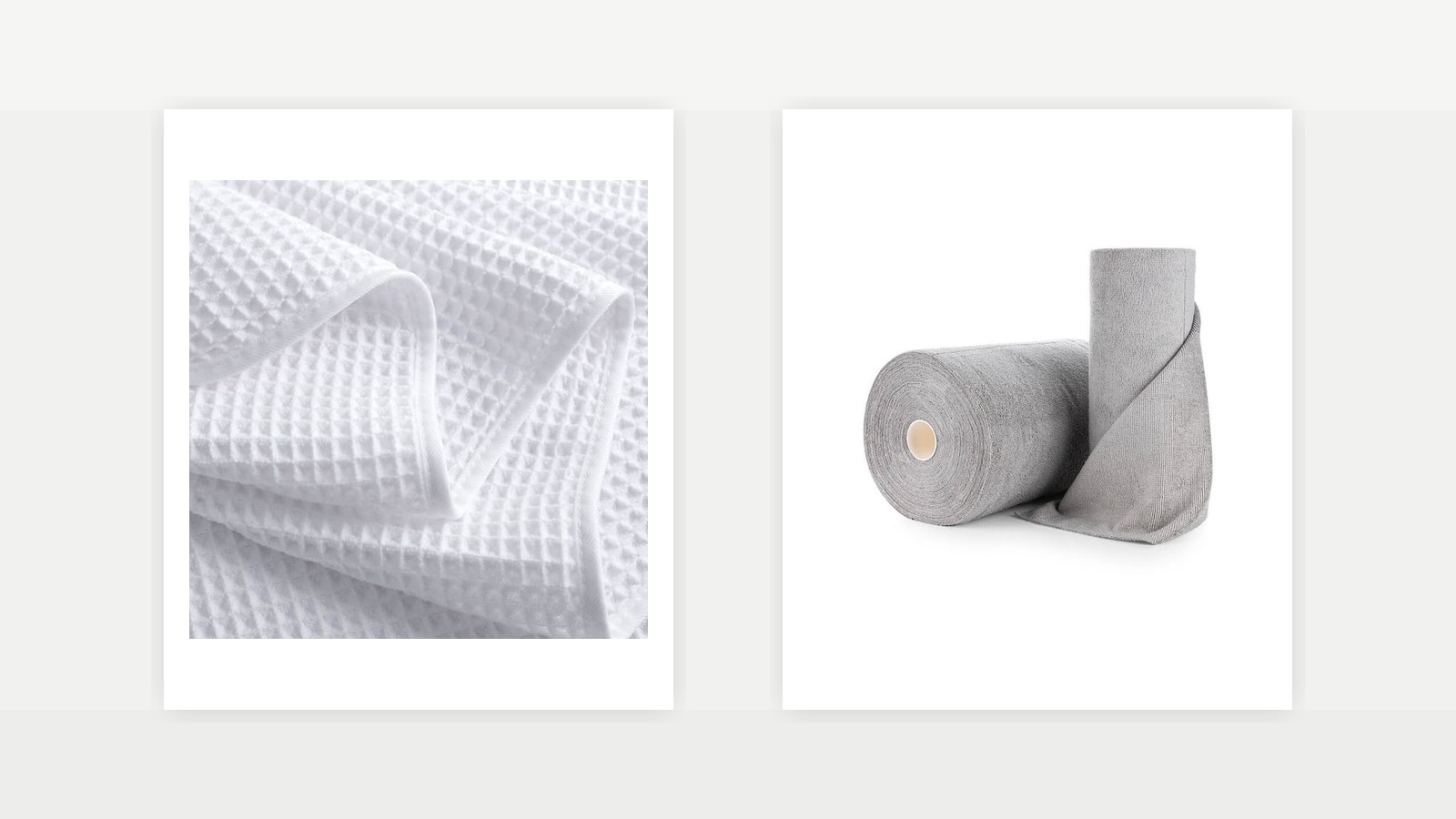 Waffle microfiber fabric and textile roll for salon hair towel sampling