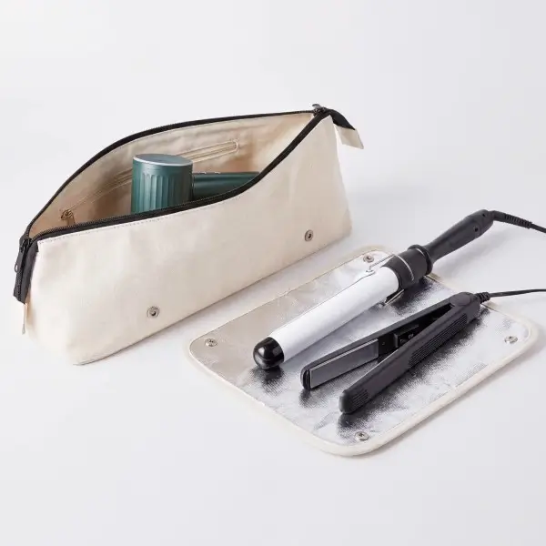 Mat-pouch hybrid route for hair tool resting surface and storage review