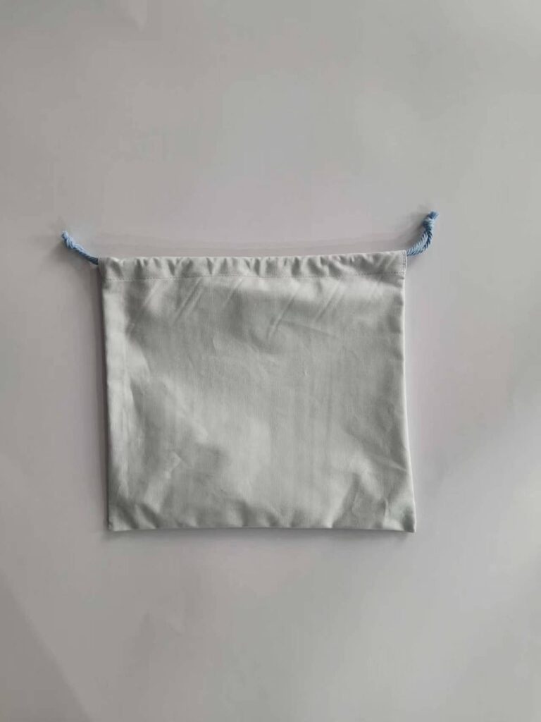 100% cotton drawstring dust bag developed for a skincare gift-set packout