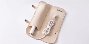 Hair tool bag sample fit review with powered-off tool and cord routing